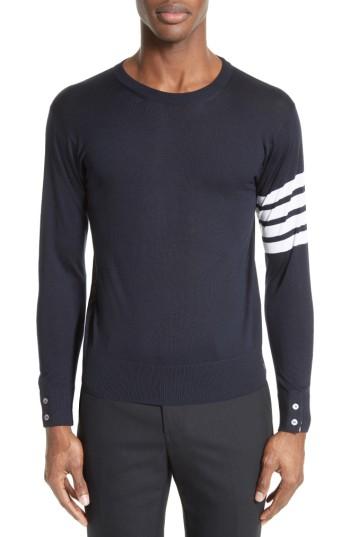 Men's Thom Browne Merino Wool Pullover - Blue