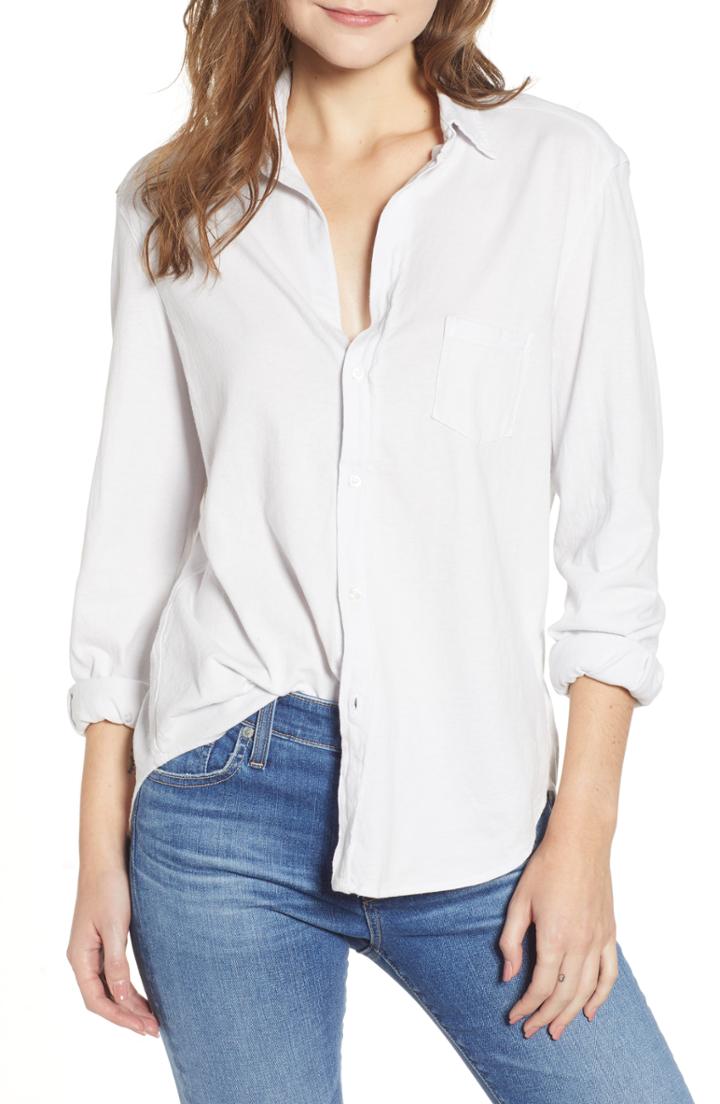 Women's Frank & Eileen Tee Lab Knit Button Down Shirt - White