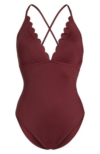 Women's La Blanca Petal Pusher One-piece Swimsuit - Burgundy