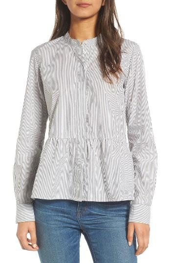 Women's Madewell Peplum Shirt, Size - Black