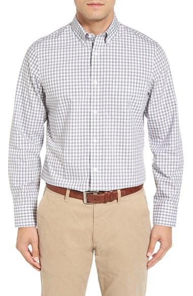 Men's Nordstrom Men's Shop Smartcare(tm) Regular Fit Check Sport Shirt - White