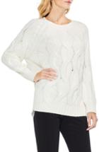 Women's Vince Camuto Long Sleeve Chunky Cable Sweater, Size - White