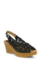 Women's Spring Step Abigail Platform Wedge Sandal .5-6us / 36eu - Black