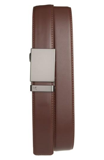 Men's Mission Belt 'gun Metal' Leather Belt - Gunmetal/ Chocolate