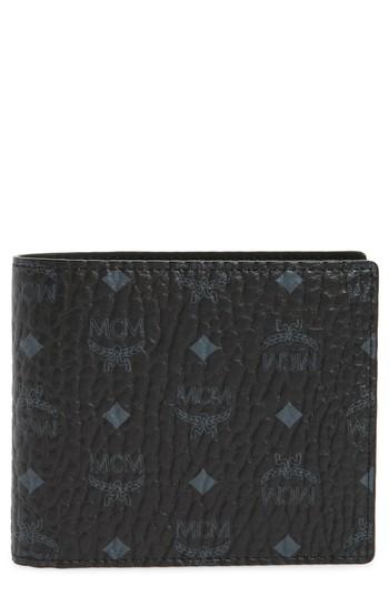 Men's Mcm Logo Coated Canvas & Leather Wallet -