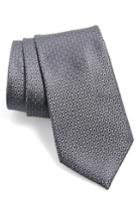 Men's Nordstrom Men's Shop Check Silk Tie, Size - Grey