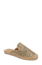 Women's Tory Burch Max Glitter Espadrille Mule .5 M - Metallic
