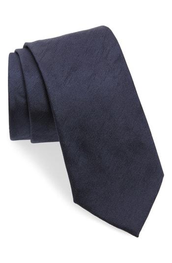 Men's Emporio Armani Solid Silk Tie, Size - Blue