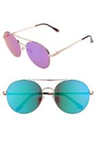 Women's Circus By Sam Edelman 55mm Round Aviator Sunglasses - Gold