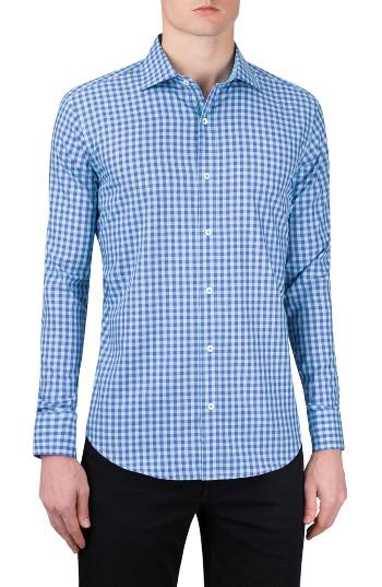 Men's Bugatchi Classic Fit Gingham Sport Shirt, Size - Purple