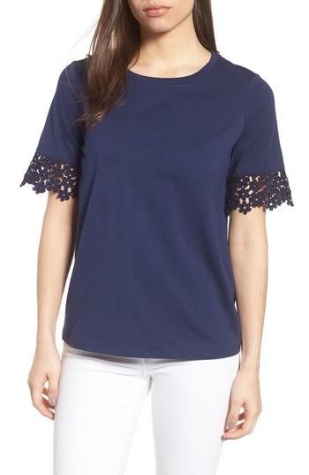 Women's Draper James Palmetto Lace Tee Shirt - Blue