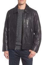 Men's Marc New York Morrison Spread Collar Leather Jacket - Blue
