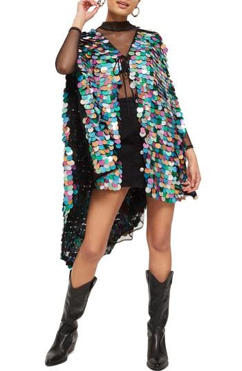 Women's Topshop Dee Dee Maxi Cape, Size - Green