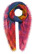 Women's Burberry Rainbow Tie Dye Vintage Check Wool & Silk Scarf, Size - Red