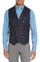 Men's Eleventy Glen Plaid Double-breasted Wool Vest