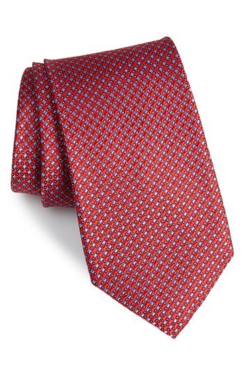 Men's Nordstrom Men's Shop Bagni Check Silk Tie, Size X-long - Red