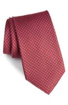 Men's Nordstrom Men's Shop Bagni Check Silk Tie, Size X-long - Red