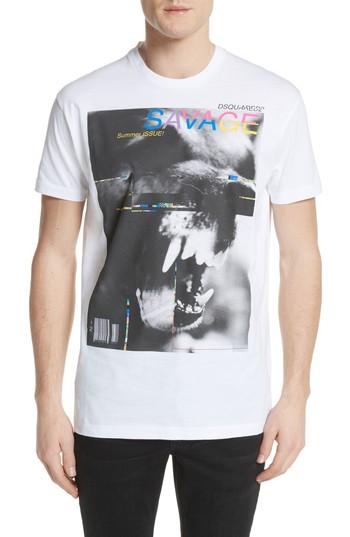 Men's Dsquared2 Savage Graphic T-shirt - White