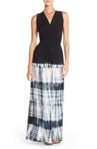 Women's Fraiche By J Tie Dye Ombre Jersey Maxi Dress - Black