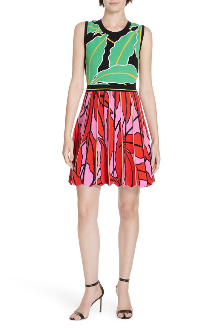 Women's Dvf Parker Graphic Botanical Dress - Red
