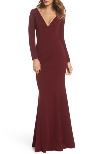 Women's Katie May Back Cutout Trumpet Gown - Black