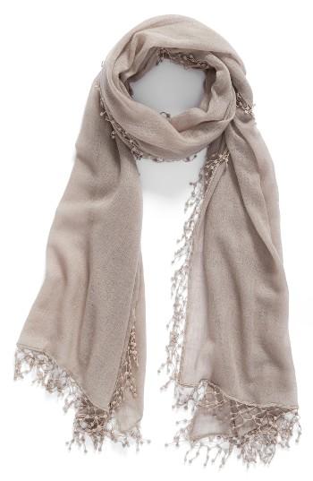 Women's La Fiorentina Pompom Cashmere Scarf, Size - Brown