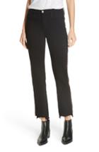 Women's Frame Le High Glitter Side Stripe Ankle Straight Leg Jeans - Black