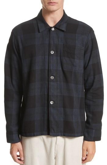 Men's Our Legacy Box Plaid Flannel Sport Shirt