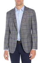 Men's Boss Heston Trim Fit Plaid Wool Blend Sport Coat R - Beige