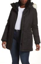 Women's Nobis Carla Hooded Down Parka With Genuine Coyote Fur Trim, Size - Black