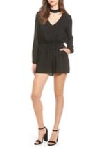 Women's One Clothing Bell Sleeve Choker Neck Romper - Black