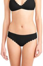 Women's J.crew Scalloped Matte Bikini Bottoms - Black