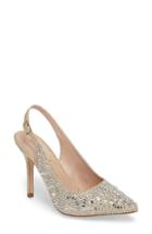 Women's Lauren Lorraine Rachel Embellished Slingback Pump M - Beige