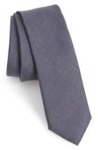 Men's Boss Solid Cotton & Silk Tie, Size - Blue