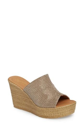 Women's Seychelles Spa Espadrille Wedge Sandal M - Metallic