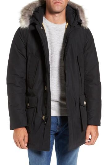 Men's Woolrich John Rich & Bros. Arctic Parka With Genuine Coyote Fur Trim - Black