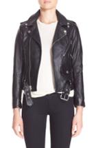 Women's Saint Laurent Studded Lambskin Leather Moto Jacket