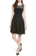 Women's Milly Open Work Yoke Swing Dress, Size - Black