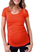 Women's Isabella Oliver Scoop Neck Maternity Tee - Orange