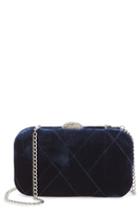 Nina Barlow Quilted Velvet Minaudiere - Blue