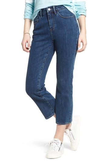 Women's Treasure & Bond Praise High Waist Crop Flare Jeans - Blue