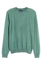 Men's David Donahue Stonewash Cotton Sweatshirt, Size - Green