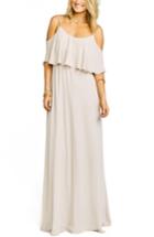 Women's Show Me Your Mumu Caitlin Cold Shoulder Chiffon Gown, Size - Beige