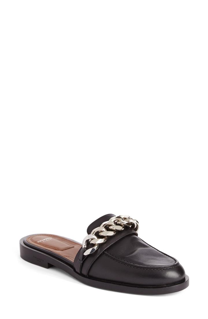 Women's Givenchy Chain Strap Loafer Mule .5 Eu - Black