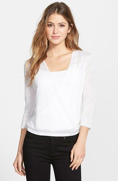 Women's Nic+zoe '4-way' Convertible Three Quarter Sleeve Cardigan - White