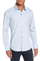Men's Zachary Prell Caffoe Slim Fit Dobby Sport Shirt - Blue