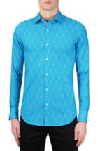 Men's Bugatchi Classic Fit Dot Print Sport Shirt - Blue/green