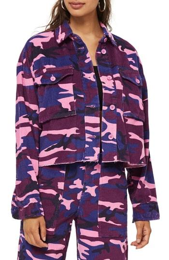 Women's Topshop Corduroy Camo Jacket