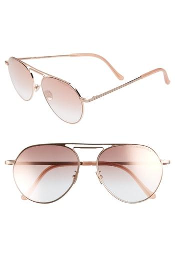 Men's Cutler And Gross 56mm Polarized Aviator Sunglasses - Nutmeg/ Champagne