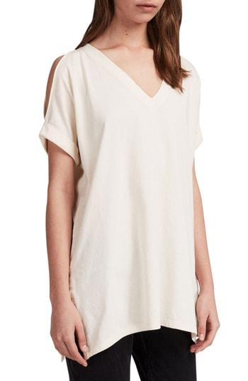 Women's Allsaints Cora Cold Shoulder Tee /small - White
